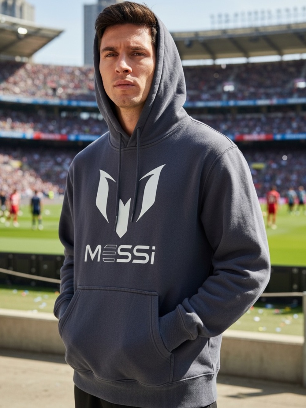 Lionel Messi Black Graphic Pullover Hoodie